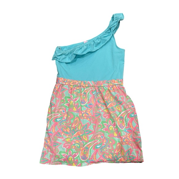 LILLY PULITZER DIONNE One Shoulder Print Dress Size Large - Picture 3 of 5